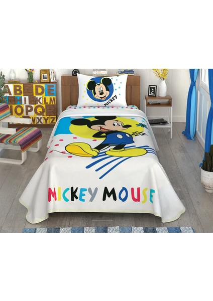 Mickey Colour Tek Kişilik Lisanslı Pike Takımı