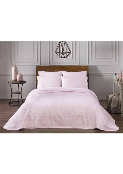 Salice Pembe Çift Kişilik Jakar Pike Takımı