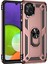 Samsung Galaxy M22 Kılıf Military Ring Holder Rose Gold 1