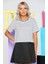 Dont Worry Nakışlı Çizgili Crop Kadın T-Shirt 4