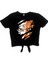 Sert Naruto Kısa, Kesik Bağlı Crop Top Kadın T-Shirt 2