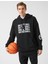 Kapşonlu Basketbol Temalı Baskılı Kanguru Cepli Sweatshirt 2