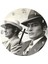 Cakatablo Jean Paul Belmondo ve Alain Delon Siyah Beyaz Duvar Saati (Çap 30X30 Cm) 1