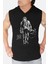 Paltolu Joker Siyah Kapşonlu|kolsuz Erkek Atlet T-Shirt 1
