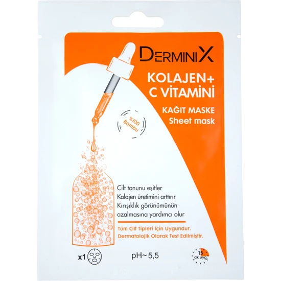 Derminix Kolajen + C Vitamini Leke Karşıtı Yüz Kağıt Maskesi