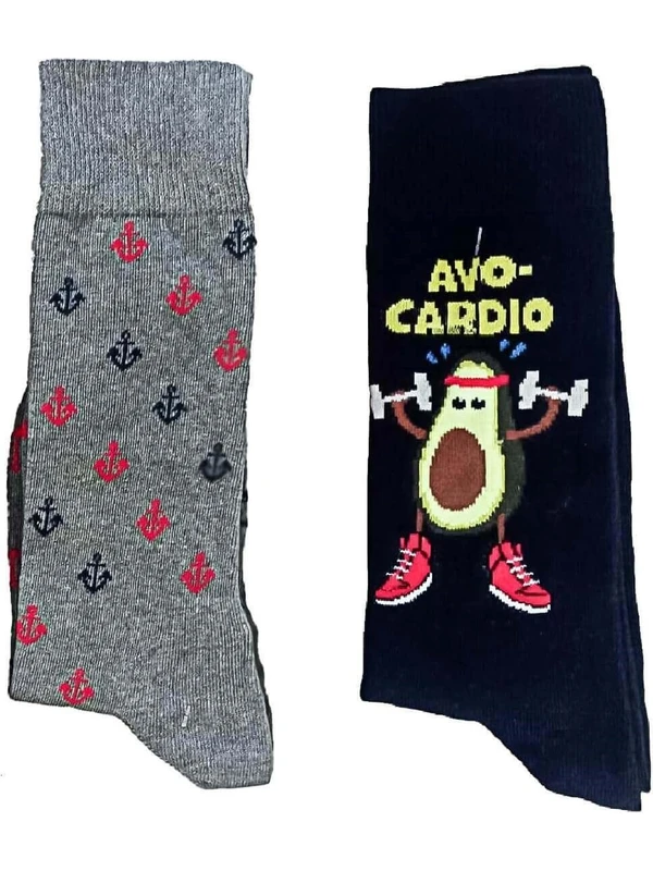 Neşeli Socks 2'li Paket 4 Mevsim Erkek Soket Çorap