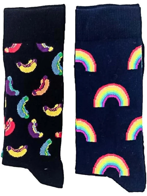 Neşeli Socks 2'li Paket 4 Mevsim Erkek Soket Çorap