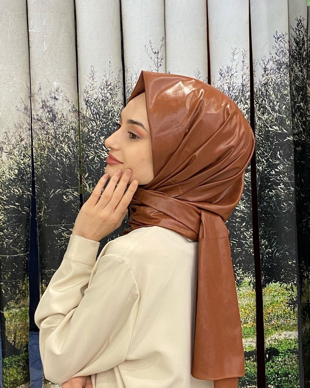 Sarar Ipekyolu Eşarp Sarar Deri Görünümlü Açık Bej Şal görsel 8