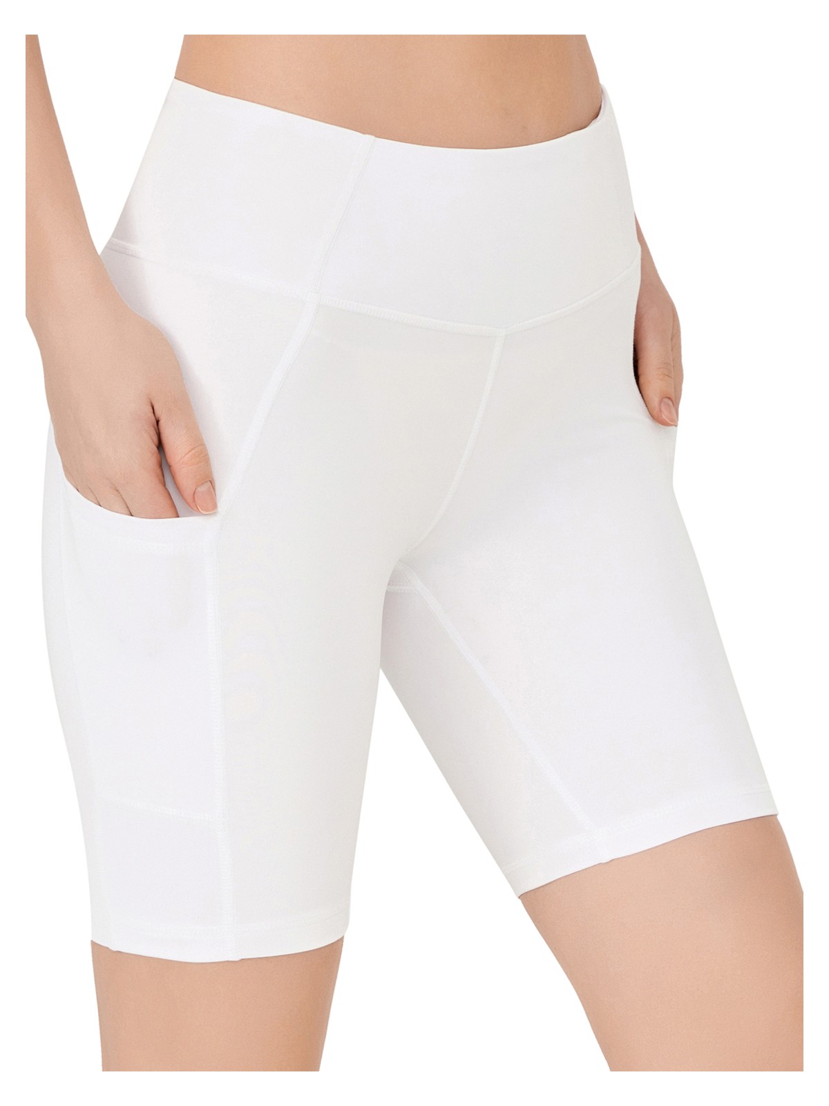 Los Ojos Kadın Lacivert Yüksek Bel Toparlayıcı Çift Cepli Biker Şort Kısa Spor Tayt - Görsel 6