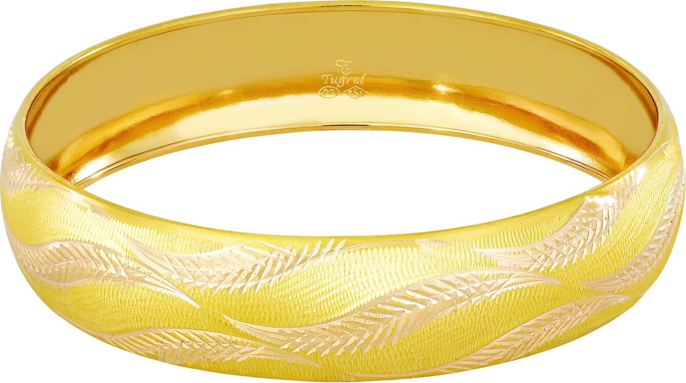 T51 Tuğrul Altın 15 Gr(Gram) 15 mm 22 Ayar Işçiliksiz Şarnelli Bilezik TBC015-116