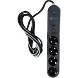 Fulltech Temel Akım Korumalı 3 USB Girişli 4 Prizli 2 Metre Uzatma Kablosu