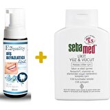 E2'quality Diş Beyazlatıcı Köpük + Sebamed Liquid Face & Body Wash 200 ml Likit Yüz ve Vücut Temizleme Jeli