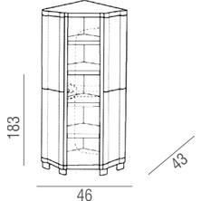Bplas Angolare 4 Köşe Dolap