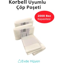 Evde Hijyen Yerliçöppoşeti Korbell 16L Uyumlu Toplamda 2000 Bez Alabilen 4 Paket Çöp Torbası