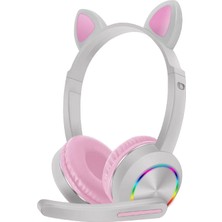 Gazechimp Bluetooth Kedi Kulak Kulaklık - Pembe (Yurt Dışından)