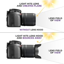 Canon 700D 750D 760D 18-55 mm Is Stm Lens Için EW-63C Parasoley + 58 mm Lens Kapağı Kapak