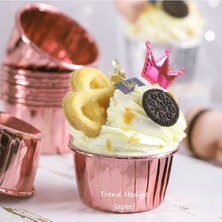 Trend Hediye Sepeti Cupcake Kek Kalıbı Rose Gold 25'li