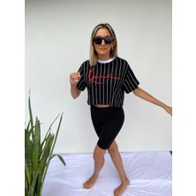 Key Moda Tayt Diz Üstü Kadın Siyah Spor Taytı