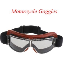 Vintage Deri Goggles Pilot Gözlük Kask Sürüş Motosiklet Cruiser # 5