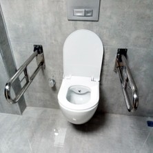 Otobir Engelli Tutunma Barı Tuvalet Kağıtlıklı Banyo Wc Paslanmaz Mat Satine Yüzeyli