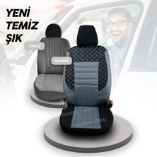 Modern Garaj Nissan Micra Gofrajlı Oto Koltuk Logolu Kılıfı Seti