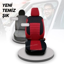 Modern Garaj Megane1 Gofrajlı Oto Koltuk Logolu Kılıfı Seti