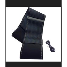 Gürler Oto Kılıf ve Aksesuar Vw Golf 7 Direksiyon Kılıfı Karbon-Alkantra Gri Yüzüklü Gri Ipli