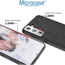 Microcase Samsung Galaxy S22 Plus Fabrik Kumaş Desen Kılıf -Siyah