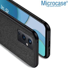 Microcase OnePlus 9 Çin Versiyon Fabrik Serisi Kumaş ve Deri Desen Kılıf - Siyah