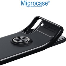 Microcase Samsung Galaxy S21 Fe Focus Serisi Yüzük Standlı Silikon Kılıf - Siyah