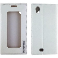 Nettech General Mobile Discovery 2 Mini Uyumlu Pencereli Kapaklı Kılıf