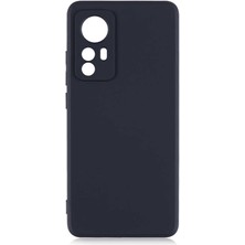 Tekno Grup Xiaomi Mi 12 Kılıf Kamera Korumalı Mat Premium Silikon Kılıf Siyah + Tam Kaplayan 6d Polymer Nano Ekran Koruyucu