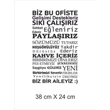 trc trafik Ofis Kuralları Dekoratif Duvar Sticker. Siyah (38X24 Cm)