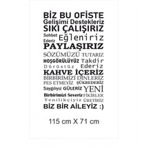 trc trafik Ofis Kuralları Dekoratif Duvar Sticker. Siyah (115X71 Cm)