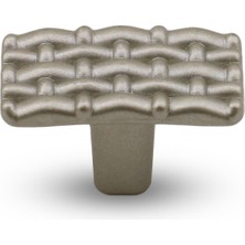 Badem10 Hasır Düğme Çekmece Dolap Kapak Kulpu Kulbu Saten Metal Kulp