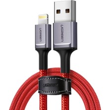 Ugreen USB To Lightning Apple iPhone Uyumlu Örgülü Data ve Şarj Kablosu 1 Metre