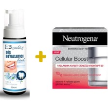 E2'Quality E2'quality Diş Beyazlatıcı Köpük + Neutrogena Cellular Boost  Gündüz Kremi Spf 20 50 ml