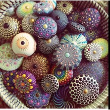 Mandala Art Fabric Taş Görünümlü Ahşap 8x8 cm Boyut Dot Mandala Için Özel Üretim Ahşaplar