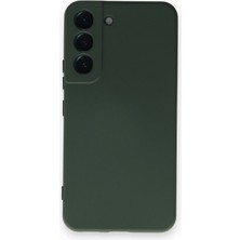 Smcase Samsung Galaxy S22 Kılıf Mara Silikon Mat Soft Korumalı Lansman Koyu Yeşil