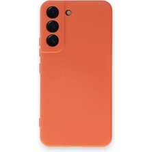 Smcase Samsung Galaxy S22 Kılıf Mara Silikon Mat Soft Korumalı Lansman Turuncu