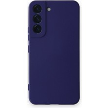 Smcase Samsung Galaxy S22 Kılıf Mara Silikon Mat Soft Korumalı Lansman Lacivert