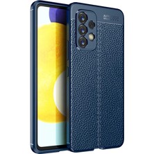 Smcase Samsung Galaxy A73 5g Kılıf Niss Silikon Deri Görünümlü Korumalı Lacivert