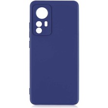 Casestreet Xiaomi 12 Kılıf Kamera Korumalı Premier Mat Silikon + Full Ekran Koruyucu Lacivert