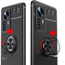 Dlrcase Xiaomi 12 Kılıf Ravel Silikon Yüzüklü Mıknatıslı Kamera Korumalı Kırmızı