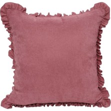 Amaranda Moda Pembe Fırfırlı Kırlent Kılıfı 45 x 45 cm.