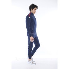 Escetic Erkek Spor Slimfit Kalıp, Dik Yaka, Lastik Paça, 4 Cepli,4 Mevsim  Royal Eşofman Takımı - 6733
