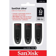 Sandisk 32 GB 3'lü Paket Ultra USB 3.0 Flash