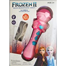 Frozen Şarjlı Kız Çocuk Oyuncak Mikrofon Işıklı Müzikli