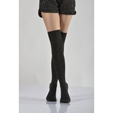Moda1001 Kadın Düz Renk Dizüstü Çorabı 35-40 - Koyu Gri