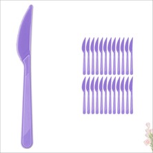 Süsle Bebek ve Parti Plastik Bıçak, Lila - 25 Adet
